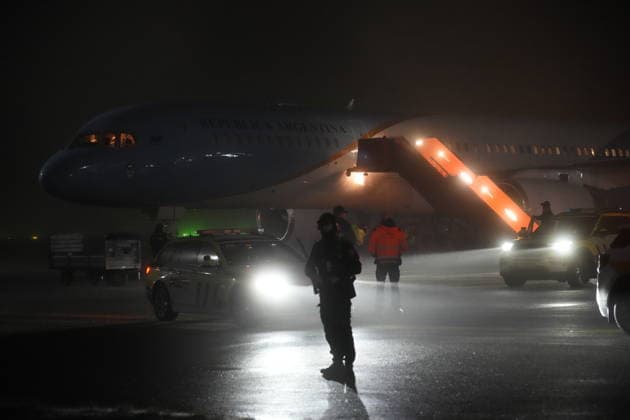 Nobel Peace Prize 2025 Gardemoen 20251209 The plane with Argentinas President Javier Milei lands at Gardermoen on Tuesday evening The Venezuelan opposition leader is awarded the prize for his tireless work to secure democratic rights for  Copyright: xGormxKallestadx xNTBx