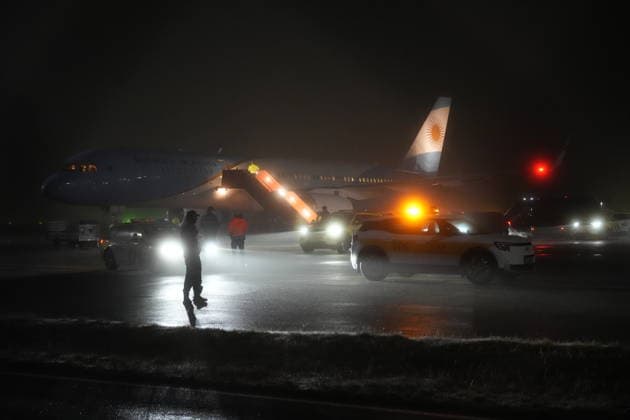 Nobel Peace Prize 2025 Gardemoen 20251209 The plane with Argentinas President Javier Milei lands at Gardermoen on Tuesday evening The Venezuelan opposition leader is awarded the prize for his tireless work to secure democratic rights for  Copyright: xGormxKallestadx xNTBx