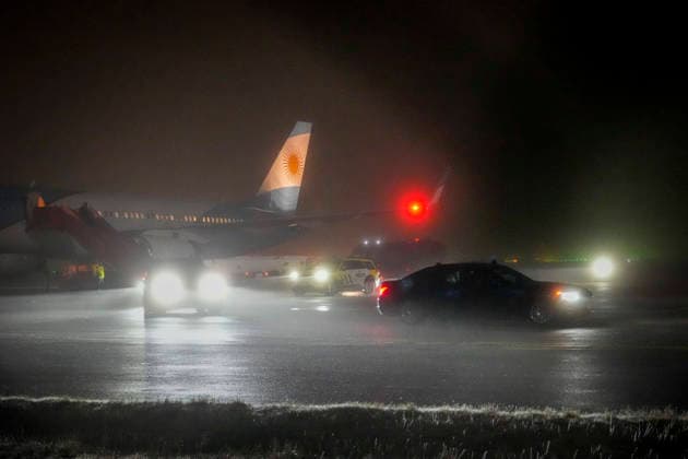 Nobel Peace Prize 2025 Gardermoen 20251209 A motorcade drives out of Gardermoen Airport where Argentinas presidential plane landed on Tuesday evening The Venezuelan opposition leader is awarded the prize for his tireless  Copyright: xGormxKallestadx xNTBx
