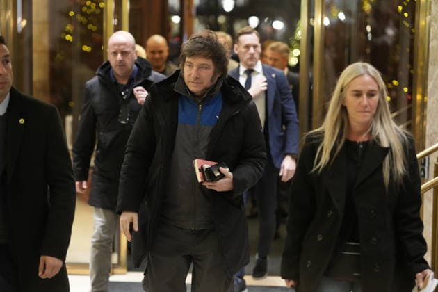 Nobel Peace Prize 2025 Oslo 20251209 Argentinas President Javier Milei arrives at the Grand Hotel in Oslo on Tuesday afternoon The Venezuelan opposition leader Maria Corina Machado is awarded the prize for her tireless work  Copyright: xCorneliusxPoppex xNTBx