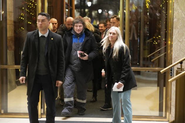 Nobel Peace Prize 2025 Oslo 20251209 Argentinas President Javier Milei arrives at the Grand Hotel in Oslo on Tuesday afternoon The Venezuelan opposition leader Maria Corina Machado is awarded the prize for her tireless work  Copyright: xCorneliusxPoppex xNTBx
