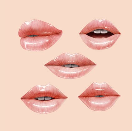 Nude Lips Set - Juicy & Realistic A captivating collection of nude lips, showcasing a sensual and realistic aesthetic. These juicy, open-mouthed lips feature a gentle pink and dusty rose color palette, perfect for makeup inspiration or artistic projects. Copyright: xlolya1988x