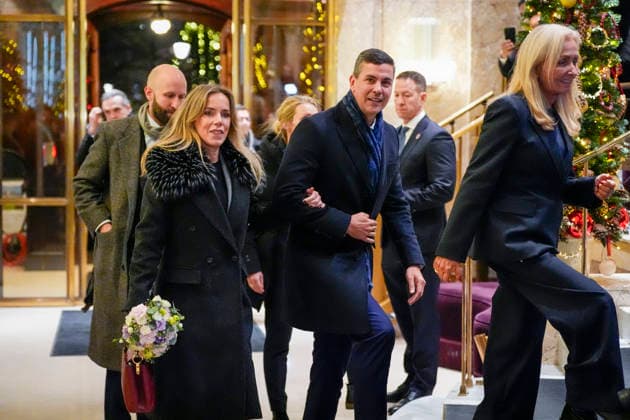 Nobel Peace Prize 2025 Oslo, Norway 20251209 Paraguayan President Santiago Pena, and First Lady Leticia Ocampos arrive at the Grand Hotel in Oslo on Tuesday evening The Venezuelan opposition  Copyright: xLisexAserudxx xNTBx