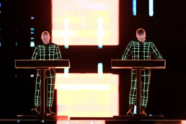 Kraftwerk, in concert live at the Uber Eats Music Hall, Berlin, with Ralf Hütter, Henning Schmitz, Falk Grieffenhagen, Georg Bongartz, Berlin