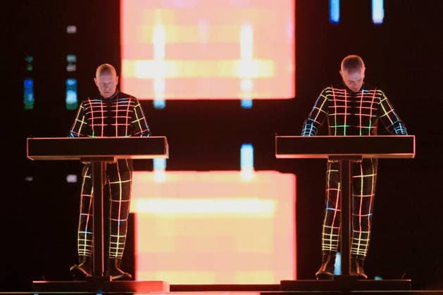 Kraftwerk, in concert live at the Uber Eats Music Hall, Berlin, with Ralf Hütter, Henning Schmitz, Falk Grieffenhagen, Georg Bongartz, Berlin