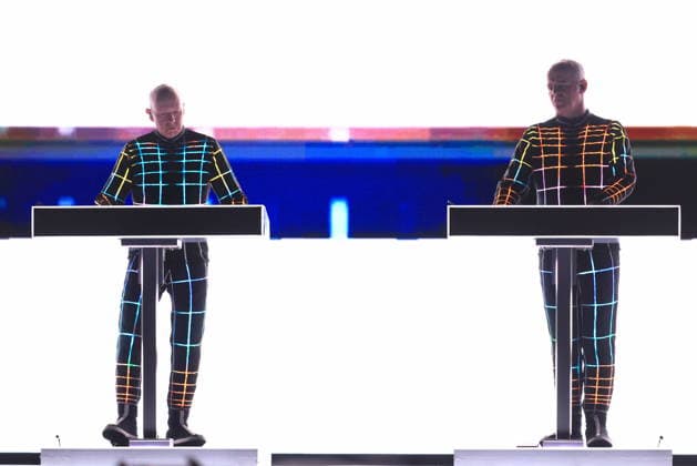 Kraftwerk, in concert live at the Uber Eats Music Hall, Berlin, with Ralf Hütter, Henning Schmitz, Falk Grieffenhagen, Georg Bongartz, Berlin