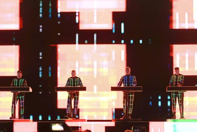 09 12 2025, Kraftwerk, in concert live at Uber Eats Music Hall, Berlin, with Ralf Hütter, Henning Schmitz, Falk Grieffenhagen, Georg Bongartz, Berlin