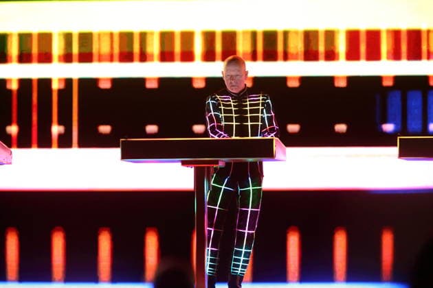 Henning Schmitz from the band Kraftwerk at a concert in the Uber Eats Music Hall in Berlin, December 9, 2025 Kraftwerk concert Berlin