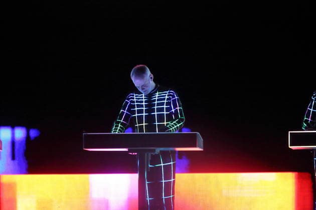 Falk Grieffenhagen from the band Kraftwerk at a concert in the Uber Eats Music Hall in Berlin, December 9, 2025 Kraftwerk concert Berlin