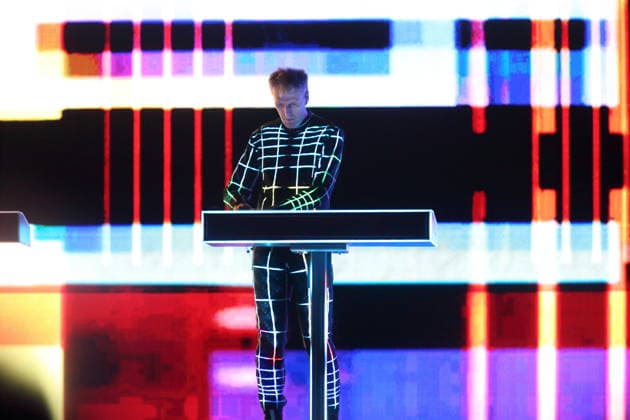 Georg Bongartz from the band Kraftwerk at a concert in the Uber Eats Music Hall in Berlin, December 9, 2025 Kraftwerk concert Berlin