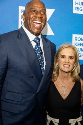 December 9, 2025, New York, New York, USA: Magic Johnson and Kerry Kennedy attend The Robert F. Kennedy Ripple of Hope Awards on December 9, 2025 in New York, NY New York USA - ZUMAb230 20251209_znp_b230_006 Copyright: xLauraxBrettx