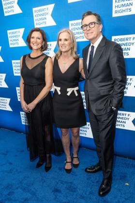 December 9, 2025, Bronx, New York, USA: Evelyn McGee-Colbert, Kerry Kennedy and Stephen Colbert attend Robert F. Kennedy Human Rights Ripple of Hope annual award gala at Hilton Midtown Hotel in New York, NY on December 9, 2025. Bronx USA - ZUMAr339 20251209_znp_r339_048 Copyright: xLevxRadinx