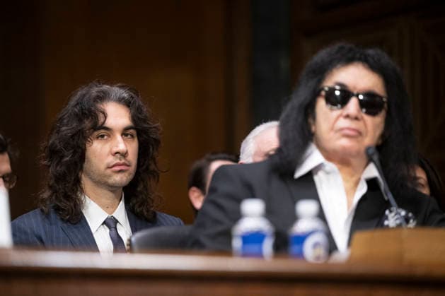 Nick Simmons, son of Gene Simmons is seen during Senate Committee on the Judiciary Subcommittee on Intellectual Property hearings to examine balancing the interests of local radio, songwriters, and performers in the digital age in the Dirksen Senate office building in Washington, DC on Sunday, December 9, 2025. Copyright: xCNPx xMediaPunchx