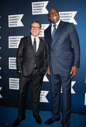 Arrivals for the 2025 Ripple of Hope Gala Featuring: Stephen Colbert, Magic Johnson Where: New York, New York, United States When: 09 Dec 2025 Credit: Janet Mayer INSTARimages.com EDITORIAL USE ONLY. NOT FOR USE BY NEWSPAPERS BASED IN THE UK. Copyright: xx instar55327937