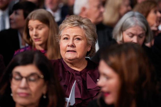 Nobel Peace Prize 2025 Oslo 20251210 Erna Solberg arrives at Oslo City Ha  Copyright: xOlexBerg-Rustenx xNTBx