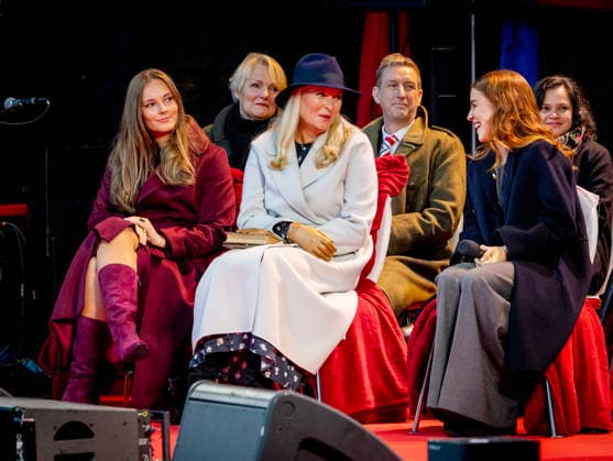 10-12-2025 Oslo Princess Mette-Marit and Princess Ingrid Alexanra and Ana Corina Sosa attended the Save the Children Peace Prize celebration to Nobel Peace Prize Laureates Maria Corina Machado with her daughter Ana Corina Sosa outside the Nobel Peace Center in Oslo. Â  Copyright: xPPEx