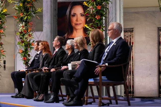 Nobel Peace Prize 2025 Oslo 20251210 A photo of Nobel Peace Prize recipient Maria Corina Machado during the Nobel Peace Prize ceremo  Copyright: xOlexBerg-Rustenx xNTBx
