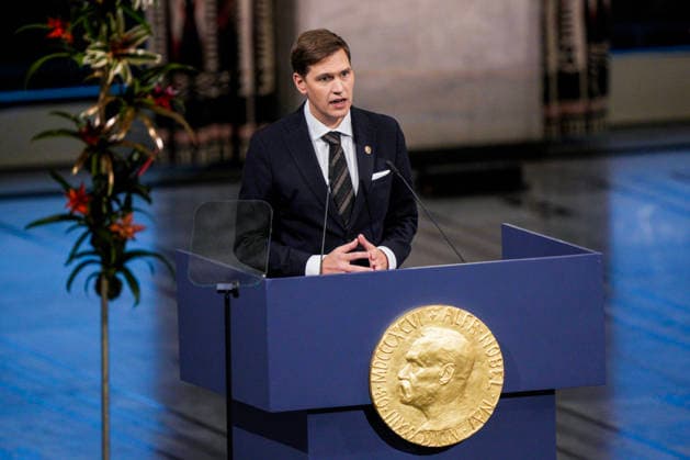 Nobel Peace Prize 2025 Oslo 20251210 Director of the Nobel Institute Kristian Berg Harpviken during the award ceremony for the Nobel Peace  Copyright: xStianxLysbergxSolumx xNTBx
