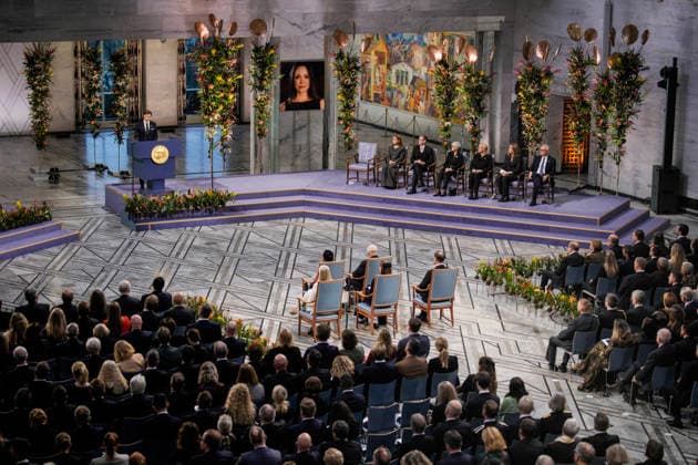 Nobel Peace Prize 2025 Oslo 20251210 The awarding o  Copyright: xStianxLysbergxSolumx xNTBx