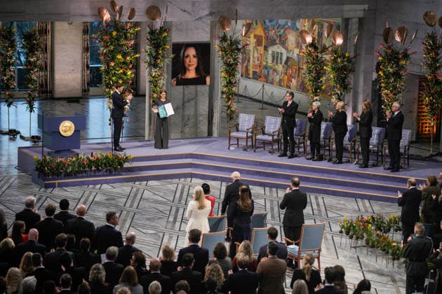 Nobel Peace Prize 2025 Oslo 20251210 The daughter of Nobel Peace Prize Laureate Ana Corina Sosa acc  Copyright: xStianxLysbergxSolumx xNTBx