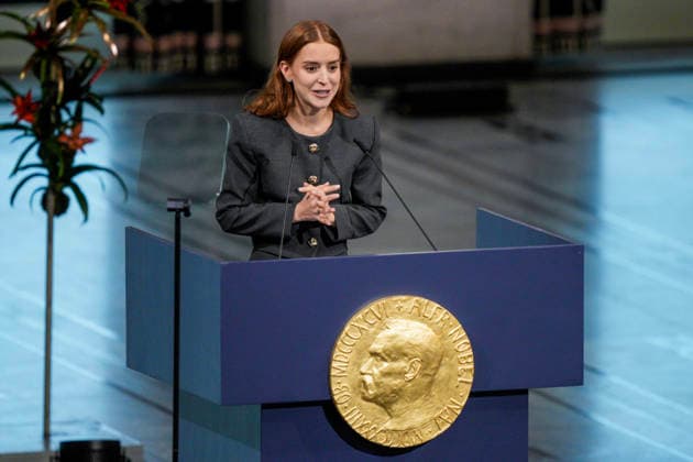 Nobel Peace Prize 2025 Oslo 20251210 The daughter of Nobel Peace Prize Laureate Ana Corina Sosa acc  Copyright: xStianxLysbergxSolumx xNTBx