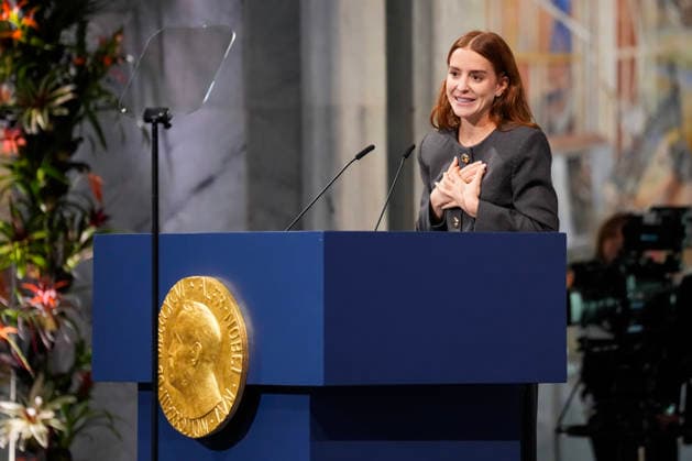 Nobel Peace Prize 2025 Oslo 20251210 The daughter of the Nobel Peac  Copyright: xOlexBerg-Rustenx xNTBx