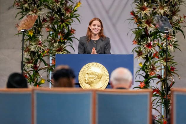 Nobel Peace Prize 2025 Oslo 20251210 The daughter of Nobel Peace Prize Laureate Ana Corina Sosa  Copyright: xOlexBerg-Rustenx xNTBx