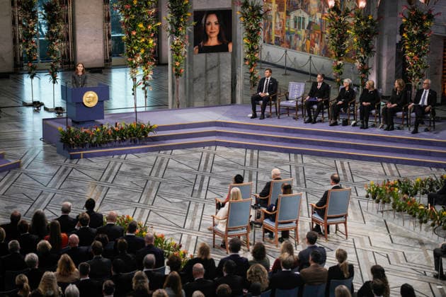 Nobel Peace Prize 2025 Oslo 20251210 The daughter of Nobel Peace Prize Laureate Ana Corina Sosa ac  Copyright: xStianxLysbergxSolumx xNTBx