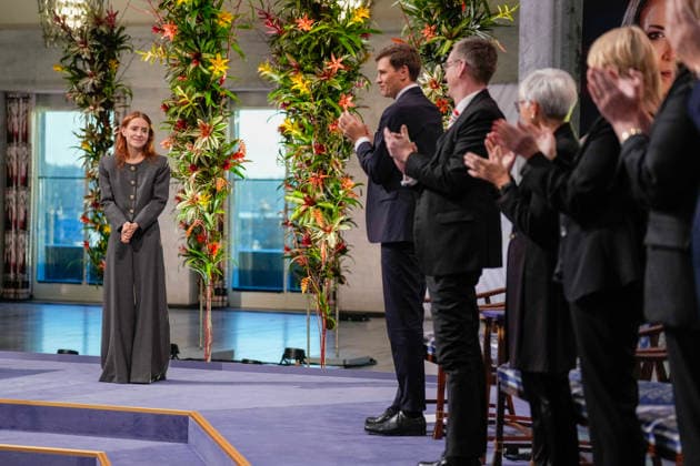Nobel Peace Prize 2025 Oslo 20251210 The awardin  Copyright: xOlexBerg-Rustenx xNTBx
