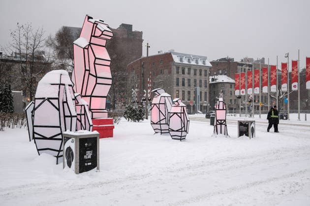 December 10, 2025, Montreal, Quebec, Canada: The ephemeral art installation Cercle Polaire in Montreal is a luminous ode to the fragile beauty of the poles and a message of hope for the preservation of our environment Montreal Canada - ZUMAs278 20251210_zip_s278_033 Copyright: xSerkanxSenturkx