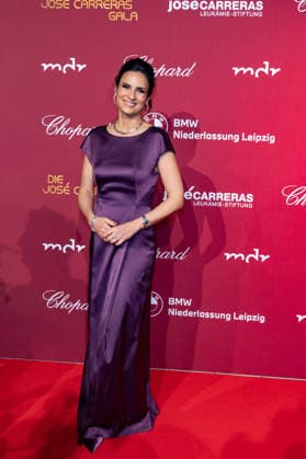Leipzig 31 Jose Carreras Gala 10 12 2025 from 6 p.m. Leipzig, Altenburger Straße Media City Photographer EHL Media In photo Maja Weber, presenter Dozens of celebrities once again came to Leipzigs Media City on Wednesday evening for the 31 Jose Carreras Gala to receive donations for the Leukemia Foundation Leipzig Saxony Germany Copyright: xEHLxMedia DietmarxThomasx 20251210_carreras-gala-leipzig_27