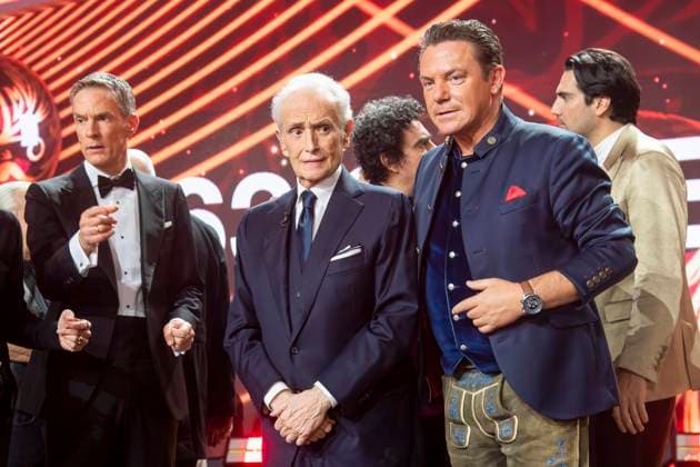 ABBleipzig Sven Lorig, Jose Carreras and Stefan Mross on stage Participants Guest at the 31 Jose Carreras Gala in the Media City Leipzig, on 10 12 25 Saxony Germany