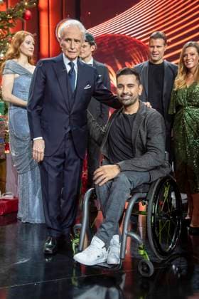 ABBleipzig Jose Carreras and Tan Caglar Wheelchair on stage Participant Guest at the 31 Jose Carreras Gala in the Media City Leipzig, on 10 12 25 Saxony Germany