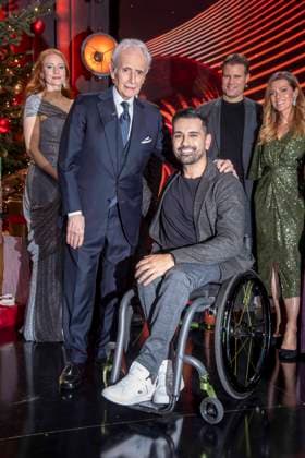 ABBleipzig Jose Carreras and Tan Caglar Wheelchair on stage Participant Guest at the 31 Jose Carreras Gala in the Media City Leipzig, on 10 12 25 Saxony Germany