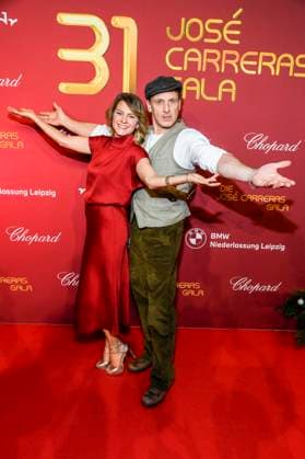 ABBleipzig Luise Bähr Baehr with Hendrik Duryn Actor on the red carpet at the 31 Jose Carreras Gala at Media City Leipzig, on 10 12 25 Saxony Germany