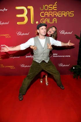 ABBleipzig Luise Bähr Baehr with Hendrik Duryn Actor on the red carpet at the 31 Jose Carreras Gala at Media City Leipzig, on 10 12 25 Saxony Germany