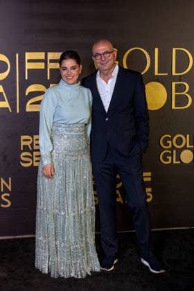 Golden Globes Gala at Red Sea Film Festival - Jeddah Amira Diab and Hany Abu-Assad attend the Golden Globes Gala Dinner, as part of the 5th edition of the Red Sea Film Festival in Jeddah, Saudi Arabia, on December 10, 2025. Photo by Balkis Press ABACAPRESS.COM Jeddah Saudi Arabia  Copyright: xBalkisxPress ABACAx