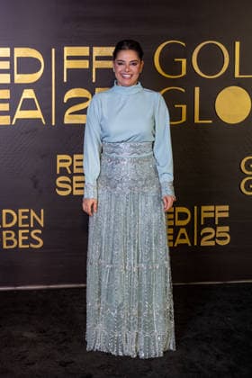 Golden Globes Gala at Red Sea Film Festival - Jeddah Amira Diab attends the Golden Globes Gala Dinner, as part of the 5th edition of the Red Sea Film Festival in Jeddah, Saudi Arabia, on December 10, 2025. Photo by Balkis Press ABACAPRESS.COM Jeddah Saudi Arabia  Copyright: xBalkisxPress ABACAx