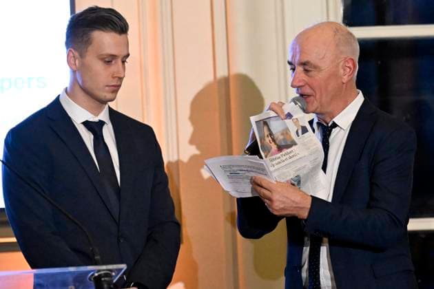 King Philippe attends the Belgodyssée awards 2025 BRUSSELS, BELGIUM - DECEMBER 11 : King Philippe attends the Belgodyssée awards 2025 ceremony. This competition, organised by the Prince Philippe Fund in partnership with RTBF, VRT, Éditions de l Avenir and Knack, and supported by the Prime Minister s Office and Brussels Airlines, brings together pairs of journalism students every year . Pictured Maxime Verhaert on December 11, 2025 in Brussels, Belgium, 11 12 2025 Brussels Belgium  Copyright: xDidierxLebrunx