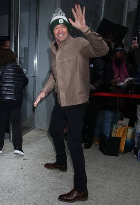 NEW YORK, NY- DECEMBER 10: Hugh Jackman seen arriving at the screening on Song Sung Blue at the Robin Williams Center-SAG-AFTRA Foundation in New YorkCity on December 10, 2025. Copyright: xRWx