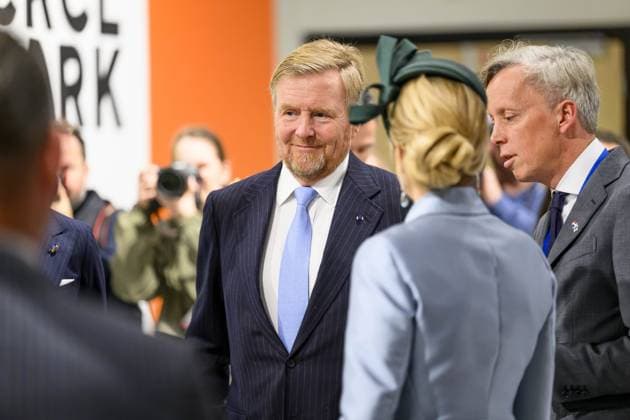Amsterdam, The Netherlands, 2025-12-11 11:15:03 AMSTERDAM, 11-12-2025, Marineterrein State visit of the President of Finland, Alexander Stubb, to the Netherlands. He is accompanied by his wife, Suzanne Innes-Stubb. At the Marineterrein (MEA), the Royal Couple, the Finnish President, and Mrs. Innes-Stubb will visit the Amsterdam Drone Lab, where they will learn about the use of drones for various civilian purposes, with relevance to the energy and defense sectors. Students and instructors will discuss topics including Defensity College. PHOTO: NLBeeld Patrick van Emst Credit: NL Beeld Patrick van Emst Copyright: xx x