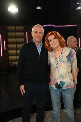 Handball coach Thomas Floethe and sports journalist Monica Lierhaus as guests on the WDR talk show Kölner Treff