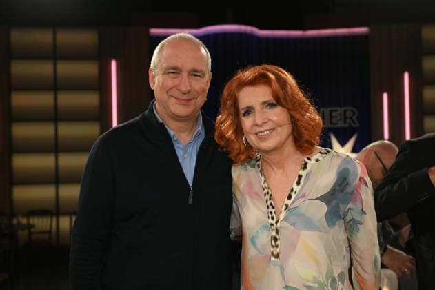 Handball coach Thomas Floethe and sports journalist Monica Lierhaus as guests on the WDR talk show Kölner Treff