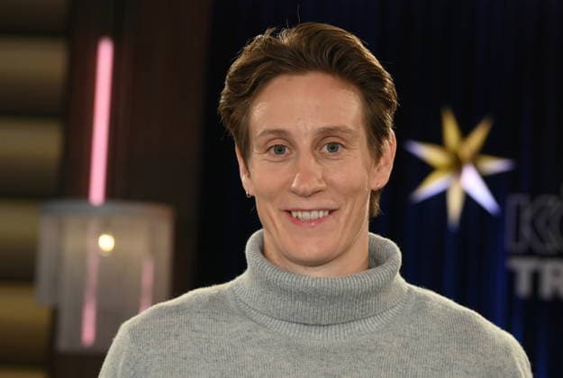 National soccer goalkeeper Ann Katrin Berger as a guest on the WDR talk show Kölner Treff