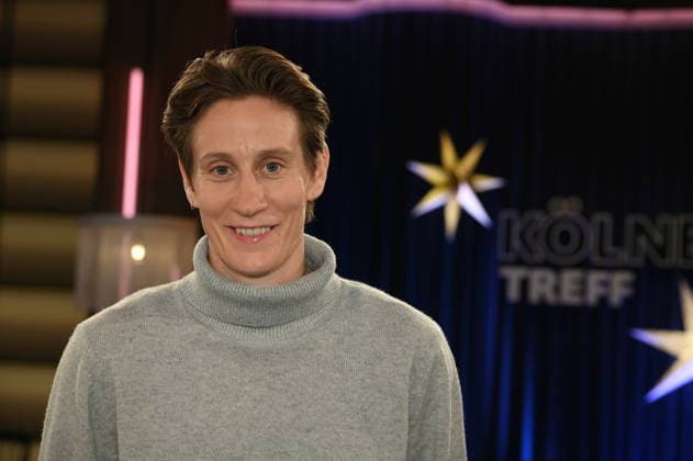 National soccer goalkeeper Ann Katrin Berger as a guest on the WDR talk show Kölner Treff