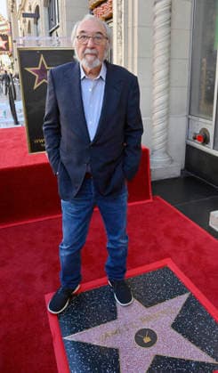 Director, producer and screenwriter James L. Brooks stands beside his star during an unveiling ceremony honoring him with the 2,830th star on the Hollywood Walk of Fame in Los Angeles on Thursday December 11, 2025.  LAP2025121103 JIMxRUYMEN