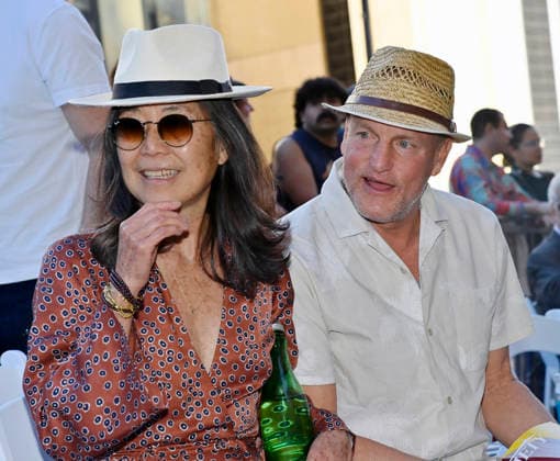 Woody Harrelson and his wife Laura Louie attend director, producer and screenwriter James L. Brooks s unveiling ceremony honoring him with the 2,830th star on the Hollywood Walk of Fame in Los Angeles on Thursday December 11, 2025.  LAP2025121127 JIMxRUYMEN