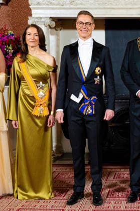 State visit of Finland to the Netherlands, Amsterdam, The Netherlands - 11 Dec 2025 President Alexander Stubb, Suzanne Innes-Stubb during the state banquet at the Royal Palace in Amsterdam during the state visit of Finland to the Netherlands. Amsterdam The Netherlands  Copyright: xMischaxSchoemakerx