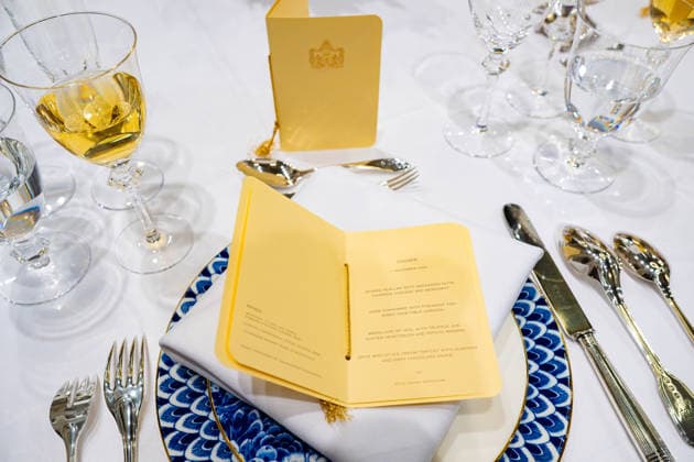 State visit of Finland to the Netherlands, Amsterdam, The Netherlands - 11 Dec 2025 The menu during state banquet at the Royal Palace in Amsterdam during the state visit of Finland to the Netherlands. Amsterdam The Netherlands  Copyright: xMischaxSchoemakerx