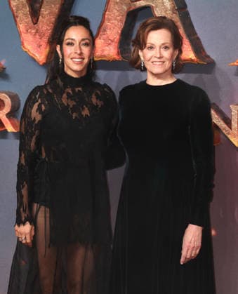 Avatar: Fire and Ash UK premiere London, UK. Oona Chaplin and Sigourney Weaver at the Avatar: Fire and Ash UK premiere. BFI IMAX. 11th December 2025. LMK11-S121225-001 Steve Bealing Landmark Media 